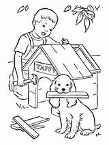 Honden Kleurplaten Hond Kleurplaat Hondenhok Baasje Helpt Bouw Bouwen Prachtige sketch template
