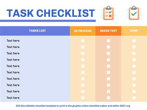 editable checklist templates riset