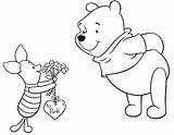 Coloring Pages Valentines Disney Pooh Piglet Valentine Winnie Disneyclips Kids Pdf sketch template