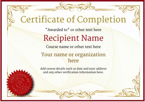 work completion certificate template  word templates