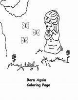 Born Again Coloring Pages Girl Butterfly sketch template