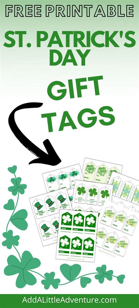 st patricks day gift tags  printables add   adventure