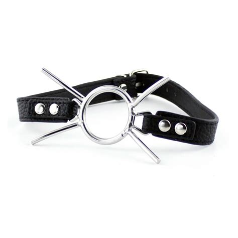 Pvc Leather Spider X Style O Ring Band Open Mouth Gag For Women Bite