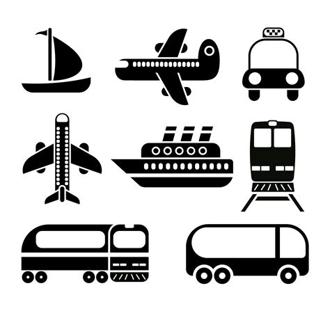 transport icon set   vectors clipart graphics vector art