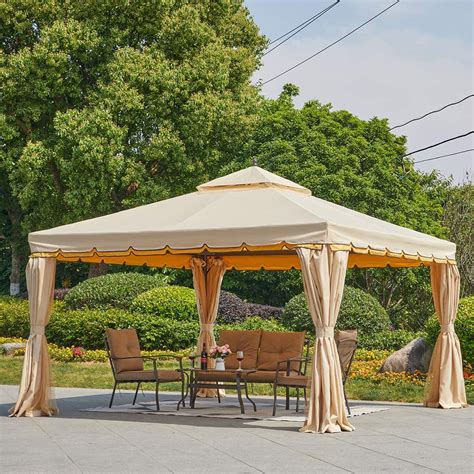 erommy    outdoor gazebo canopy aluminum frame soft top outdoor