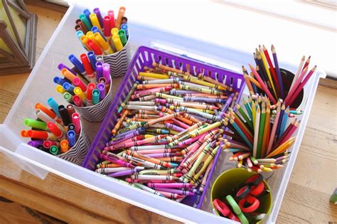 organized kids art supplies  astrobrights papers  giveaway