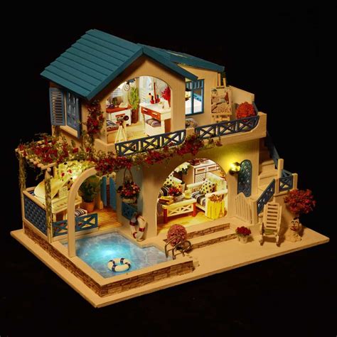 maison de poupee en bois maison de poupee boite miniature  assembler bricolage kits de