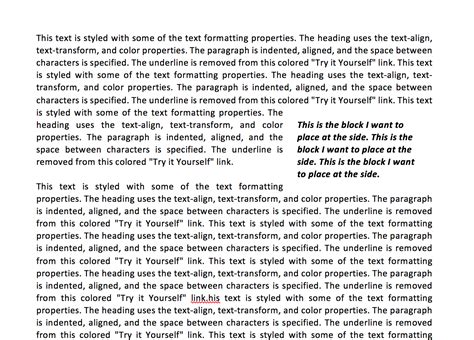 html    place  small paragraph       text