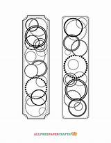 Bookmarks Continuous Circles Coloring sketch template