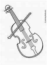 Violin Coloring Instruments Musical Pages Drawing Kids Instrument Printable Drawings Music Simple Print Cliparts Color Malvorlagen Clipart Clip Collection Bow sketch template