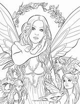 Coloring Pages Elf Printable Fairy Adult Fantasy Adults Fenech Selina Books Mystical Elves Dragon Fairies Mythical Kleurplaat Artist Print Myth sketch template
