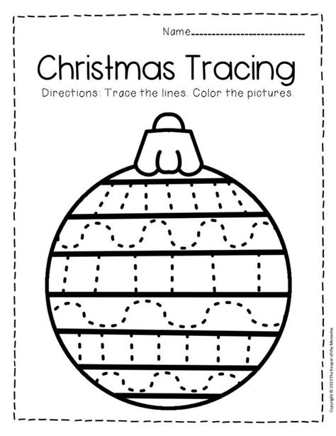 printable tracing christmas preschool worksheets christmas