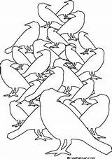 Coloring Birds Flock Pages Crows Bird Leehansen Printable Ravens Sheets Kids Adults 356px 46kb Crow Raven sketch template