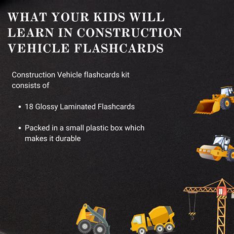 Construction Vehicles Flashcards Creative Crazy Mom