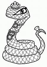 Snake Coloring Pages Rattlesnake Monster High Kids Drawing Realistic Pets Scary Cleo Nile Viper Snakes Draculaura Pet Coiled Color Eyes sketch template