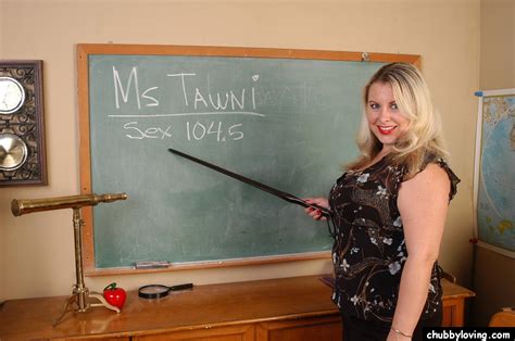busty blonde teacher tawni undressing in classroom to expose bald cunt