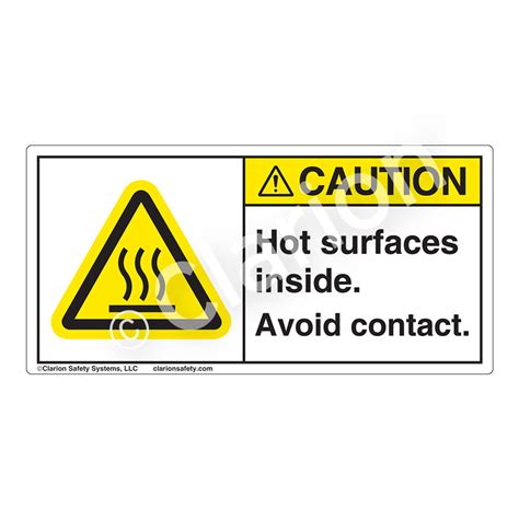 thermal hazard labels clarion safety systems