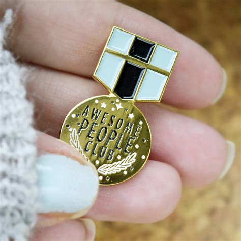 awesome people club enamel pin by house of wonderland