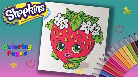 shopkins coloring book how to color strawberry kiss