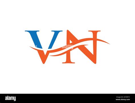 vn logo design premium letter vn logo design  water wave concept stock vector image art