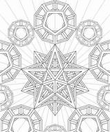 Geometry Dodecahedron Stellated Colouring Fractal Vectorified sketch template