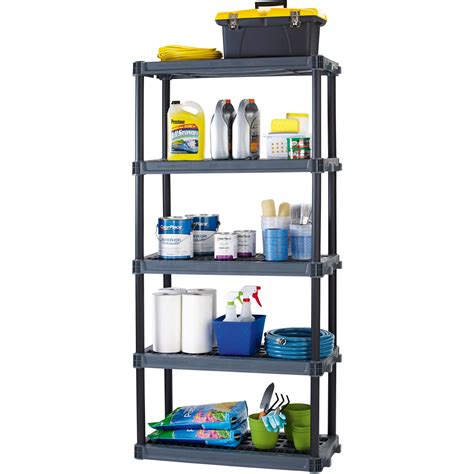 workchoice  shelf heavy duty plastic storage unit black walmartcom