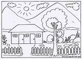 Mewarnai Pemandangan Bunga Indah Papan sketch template