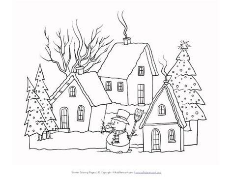winter scene coloring page coloring pages winter detailed coloring