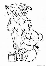 Coloring Pages Teddy Bear Ice Cream Birthday Printable Bears Print Stamps Digi Digital Kids Template Resolution High Cute Girls Freekidscoloringpage sketch template