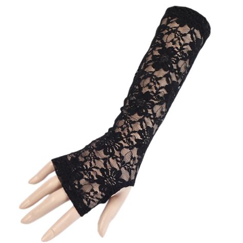 lyst black co uk long black lace fingerless gloves description