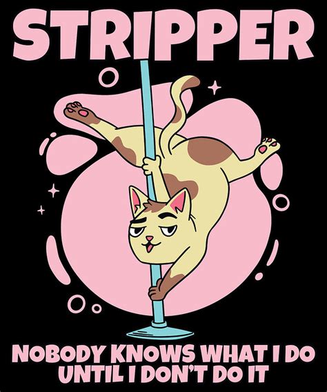 Stripper Stripper Cat Pole Dancing Stripper Mixed Media By Roland
