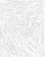 Edvard Munch 1893 Schrei Cri Perçant sketch template