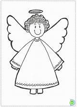 Coloring Angel Christmas Sheet Clipart Simple sketch template