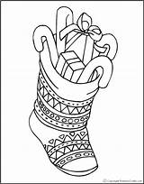 Candy Stocking Coloring Christmas Pages Canes Freekidscrafts Presents sketch template