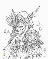 Warcraft Kal Dorei Windrunner Sylvanas Druid Tattoo Adulte Divyajanani Colouring sketch template