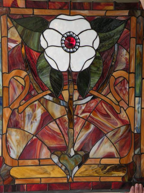 flower stained glass flowers stained glass art stained glass projects