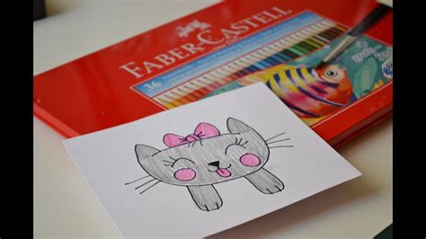 como desenhar um gatinho bem fofo e fácil com crianças