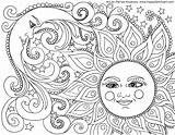 Pages Coloring Bohemian Getcolorings Moon Sun Amazing sketch template