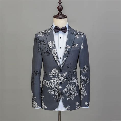 Na50 Mens Floral Groom Wedding Suit New Style Homecoming Suit Custom