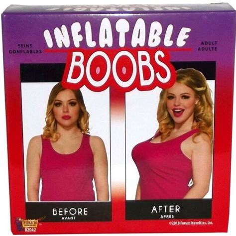 inflatable fake boobs breast novelty gag humor costume accessory t