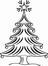 Tree Christmas Clipart Drawing Clip Library Pencil sketch template