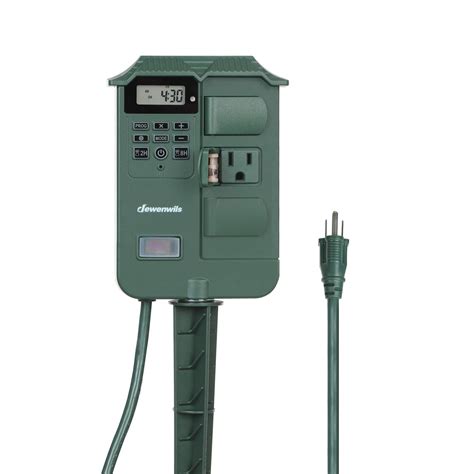 buy dewenwils outdoor digital power stake timer weatherproof power strip  ft extension cord