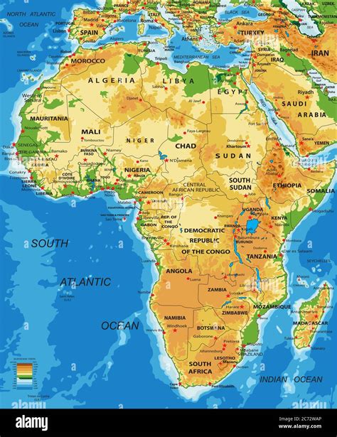physical map  africa  labels