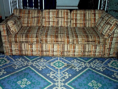 couch sofa sears vintage 1970 s 1980 s vintage retro brown orange