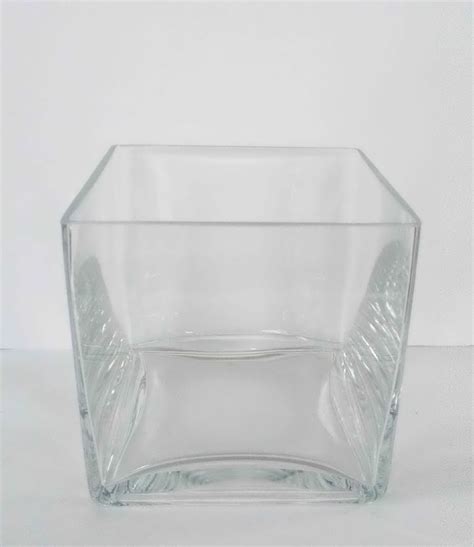 Large Glass Square Vase Clear