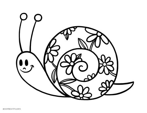 snail coloring page  downloadable  beautiful days