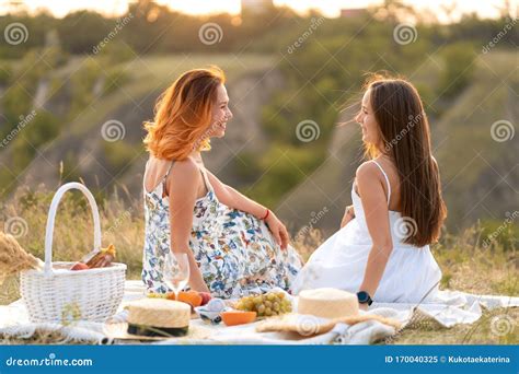 Girlfriends Spend Time Together Two Pretty Lesbians Girlfriends