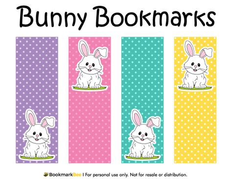 printable bunny bookmarks featuring  cute rabbit   polka dot