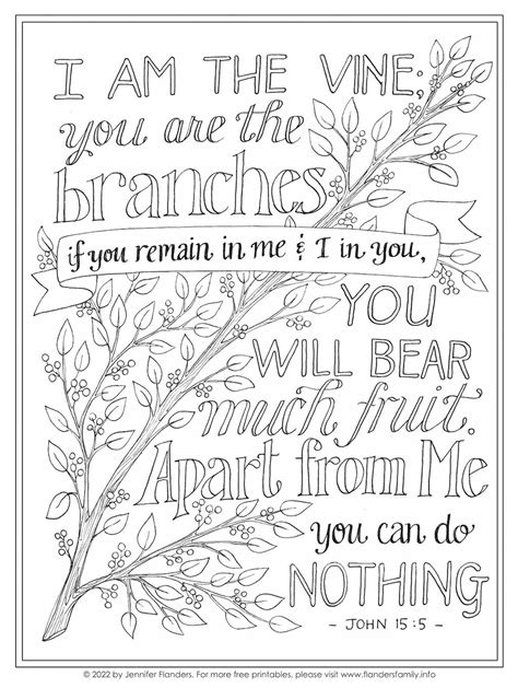 coloring page   words    vine    branches