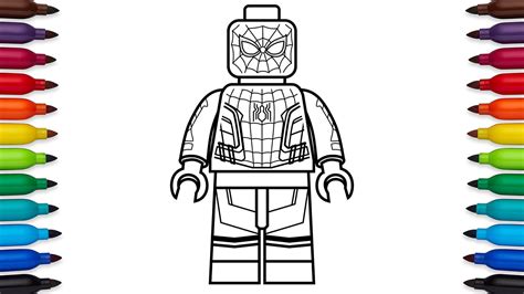 lego spiderman coloring pages   draw lego spider man homecoming